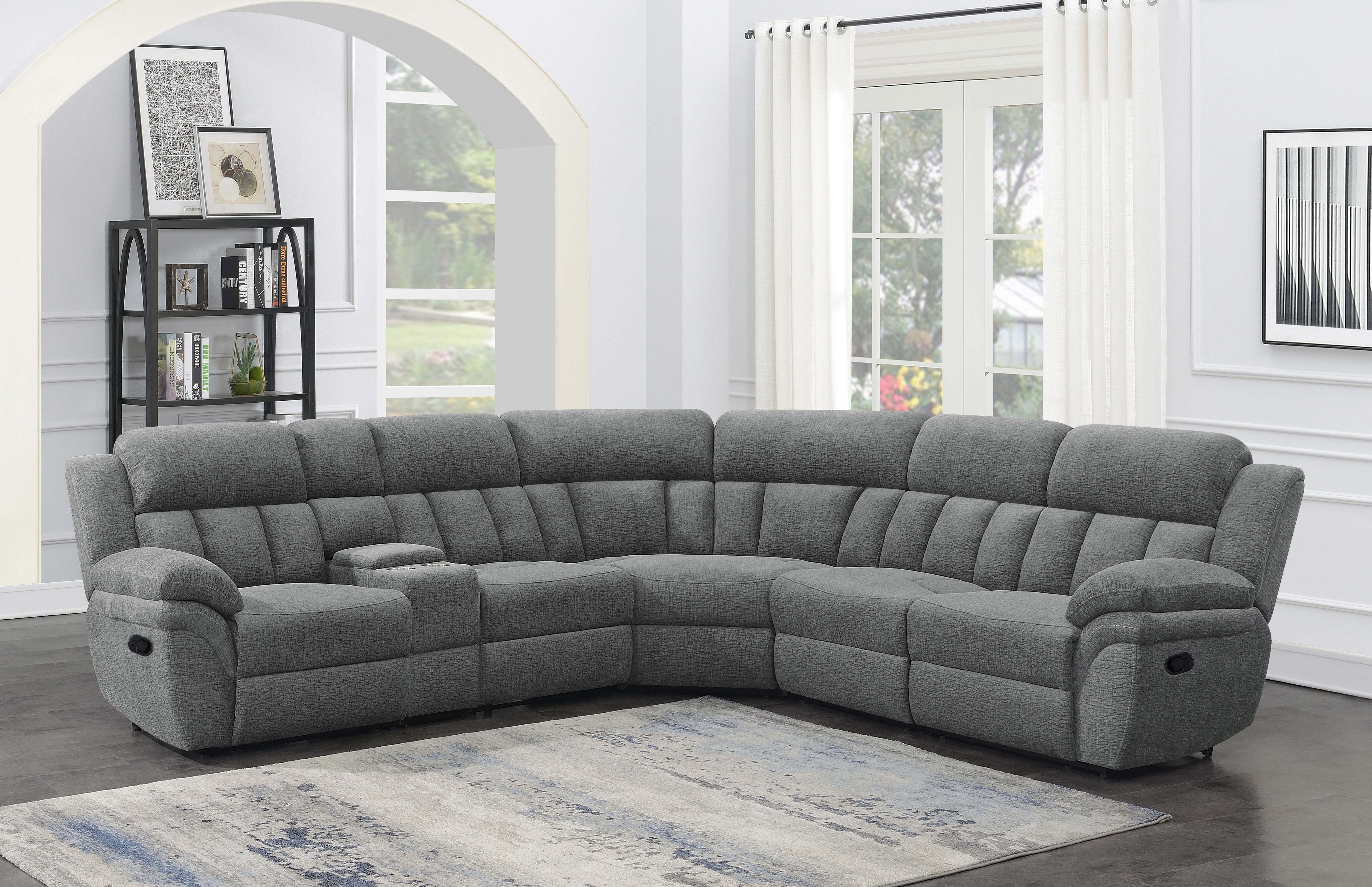 Bahrain 6-piece Modular Reclining Sectional Sofa Charcoal-CoasterEssence