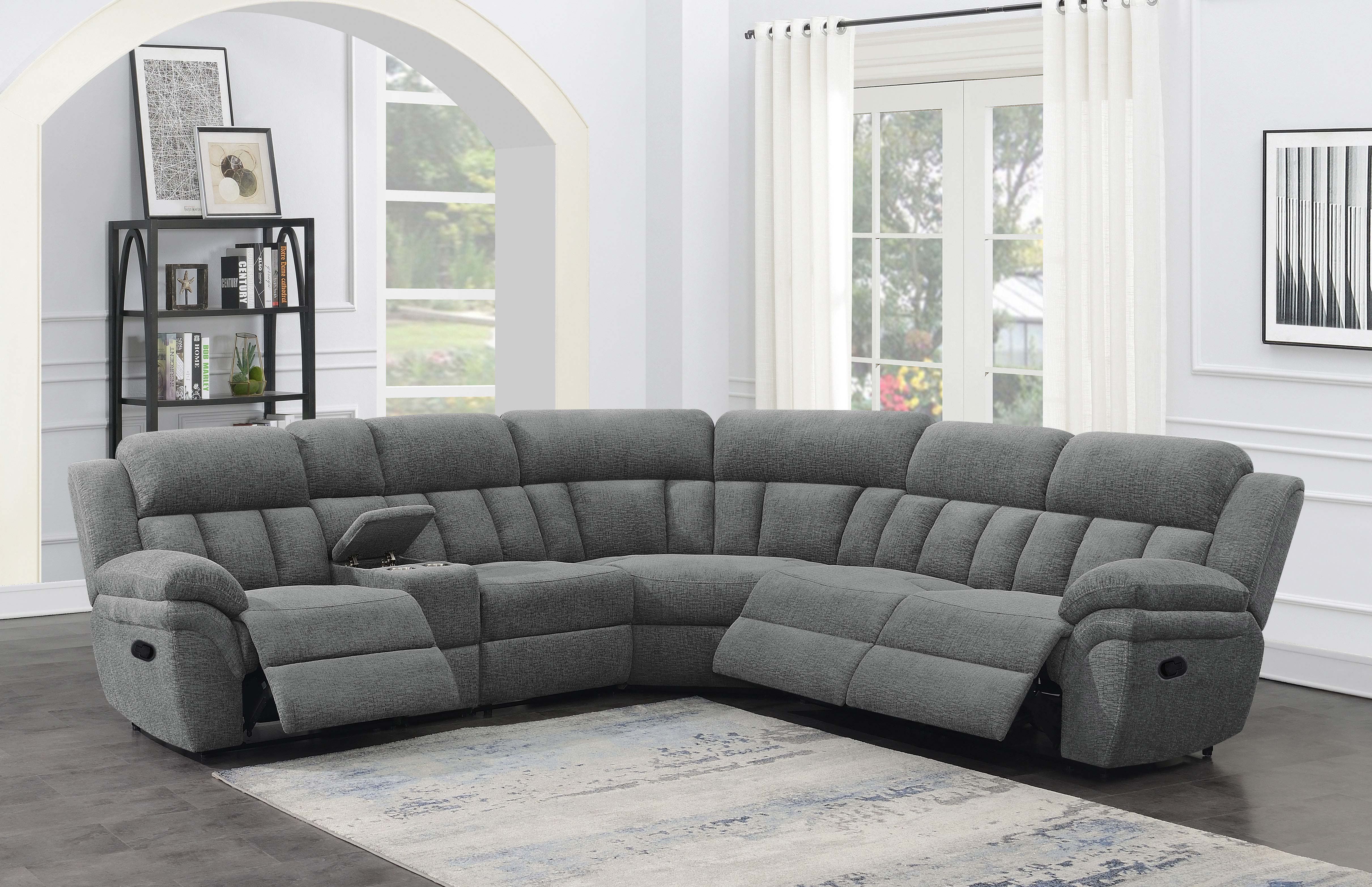 Bahrain 6-piece Modular Reclining Sectional Sofa Charcoal-CoasterEssence