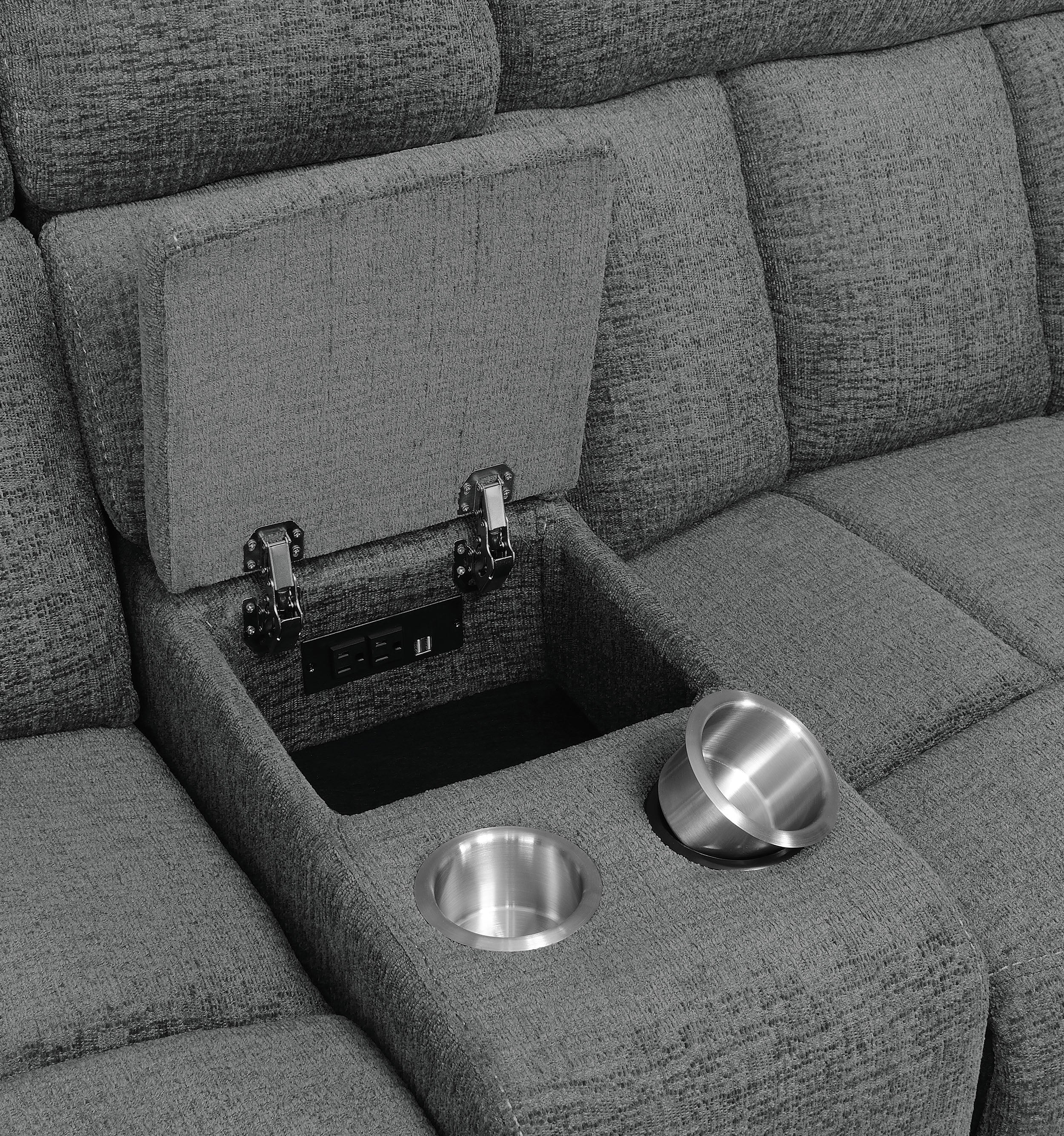 Bahrain 5-piece Upholstered Home Theater Seating Charcoal-CoasterEssence
