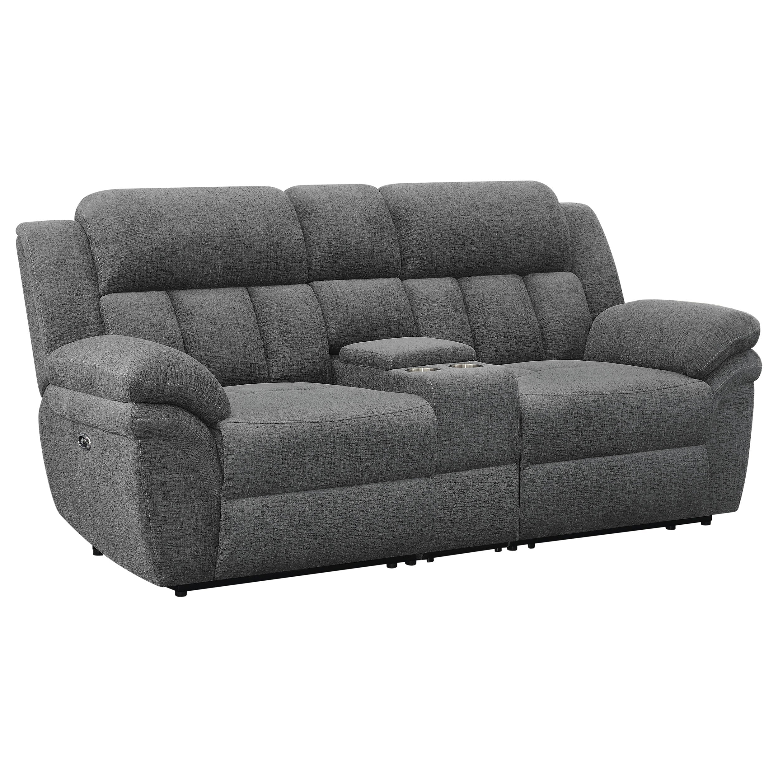 Bahrain Upholstered Power Loveseat Charcoal-CoasterEssence