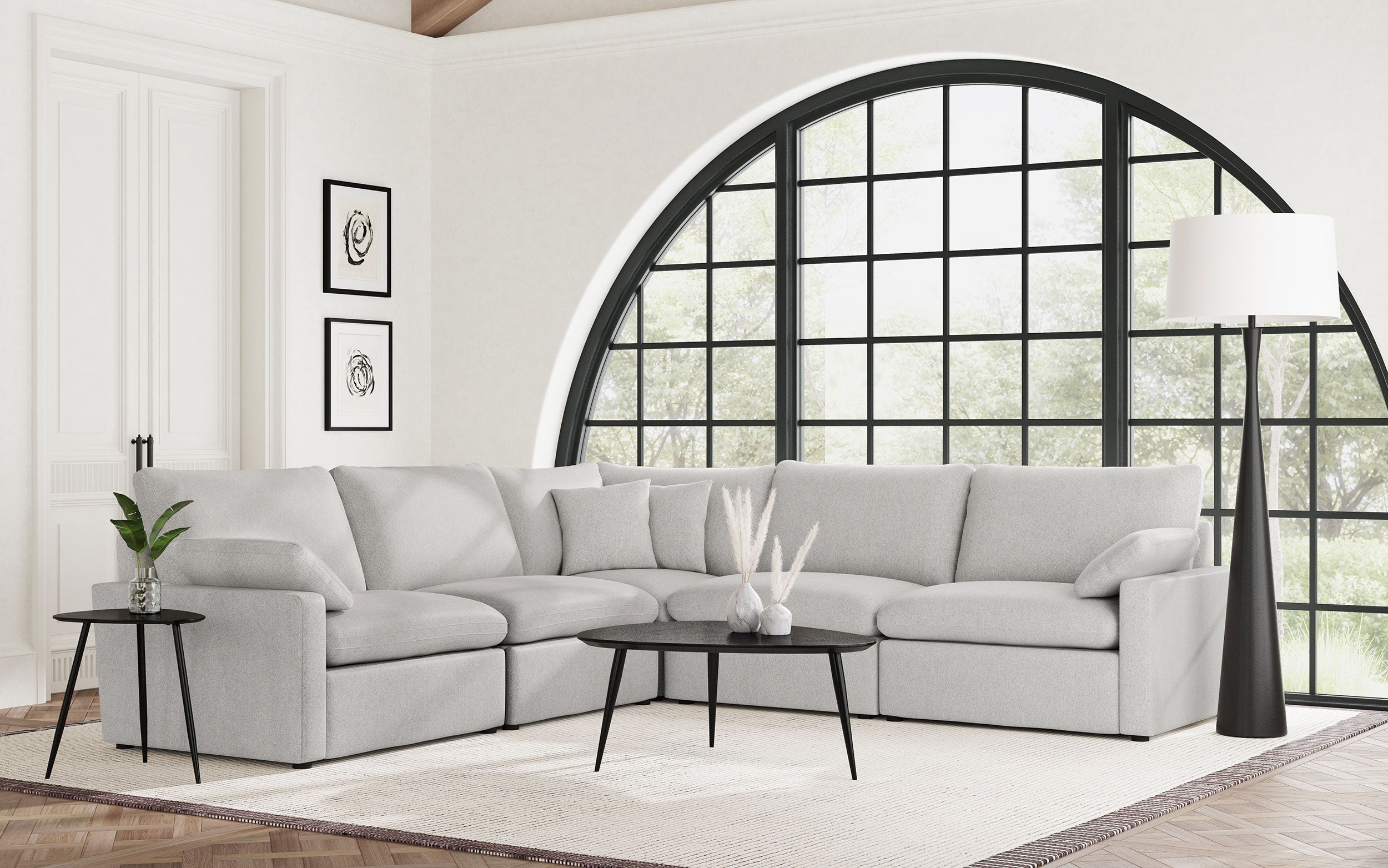 Collins Modular Corner Chair Grey-