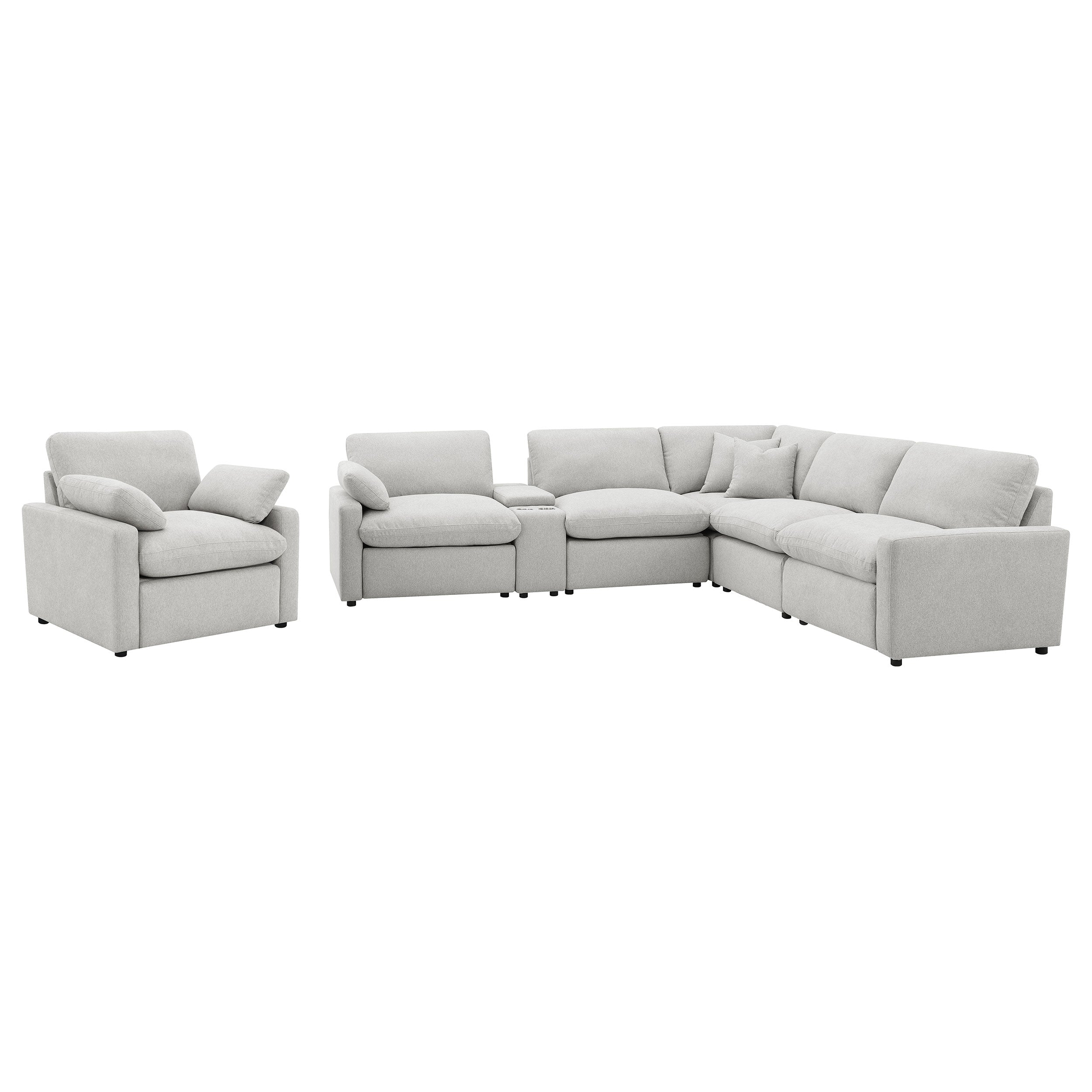 Collins 6-piece Modular Power Reclining Sectional Grey-