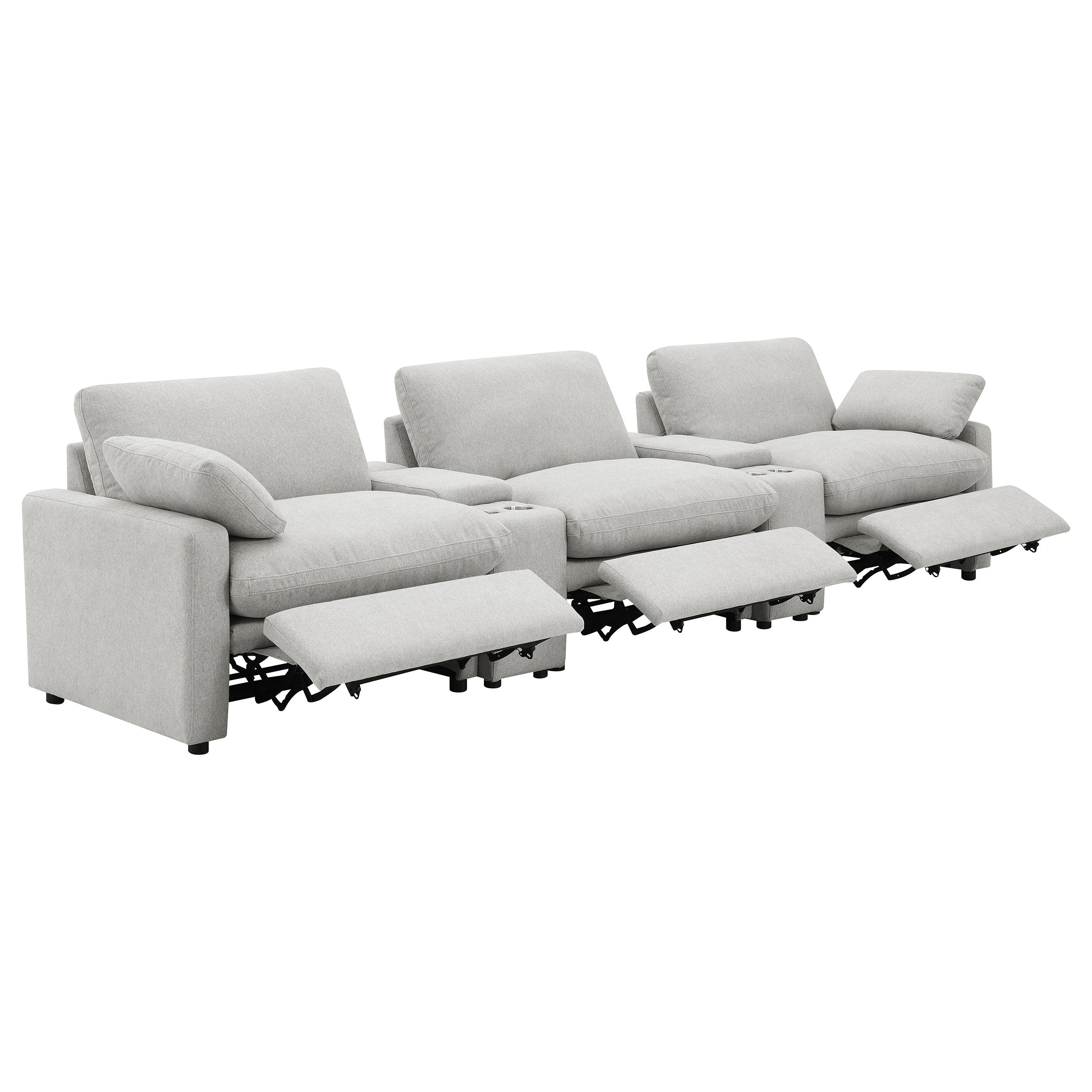 Collins 5-Piece Power Reclining Home Theater Seating Grey-