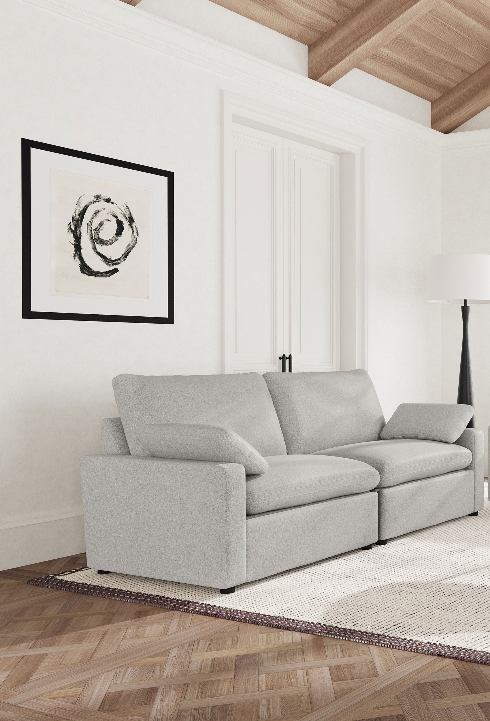 Collins Modular Power Loveseat Grey-