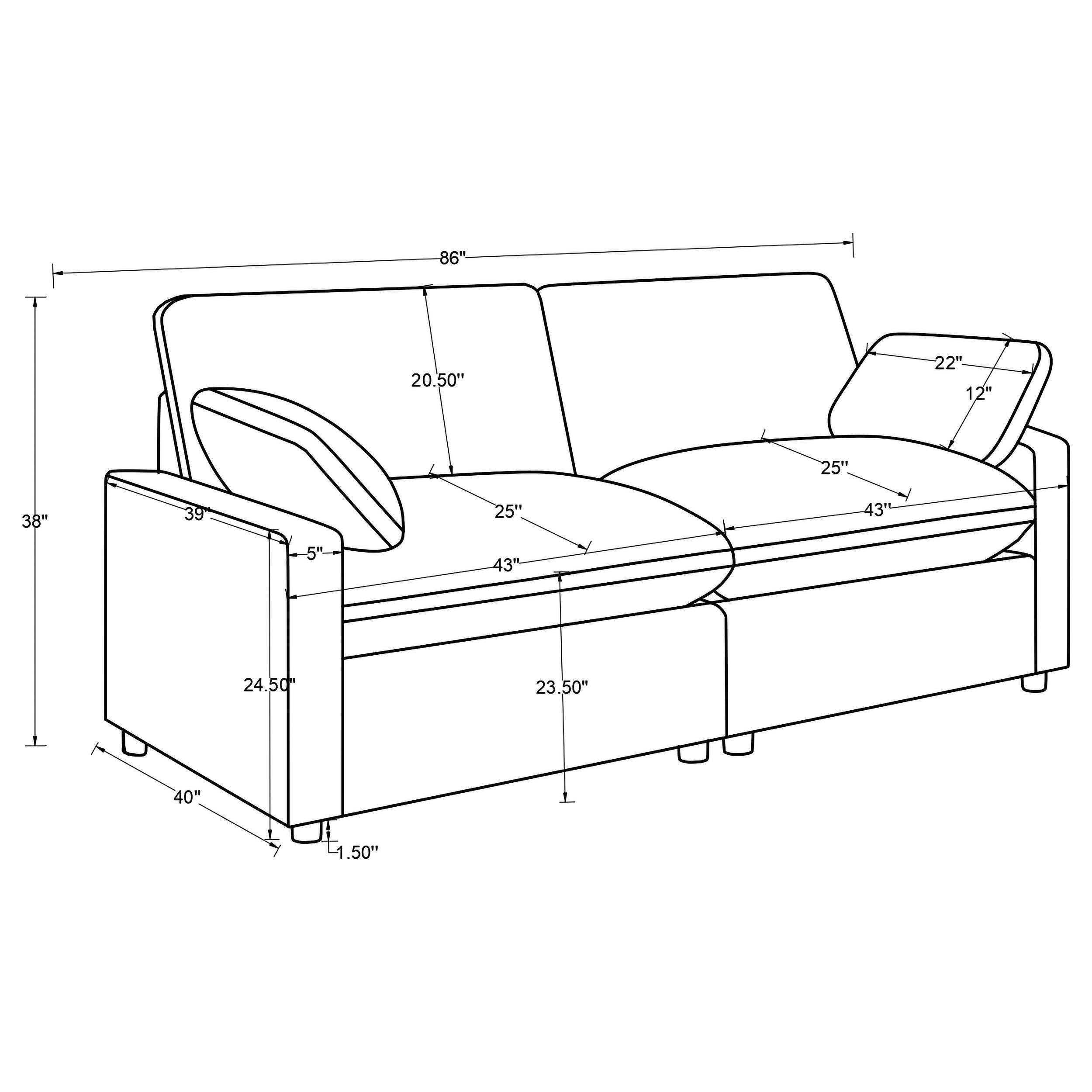 Collins Modular Power Loveseat Grey-