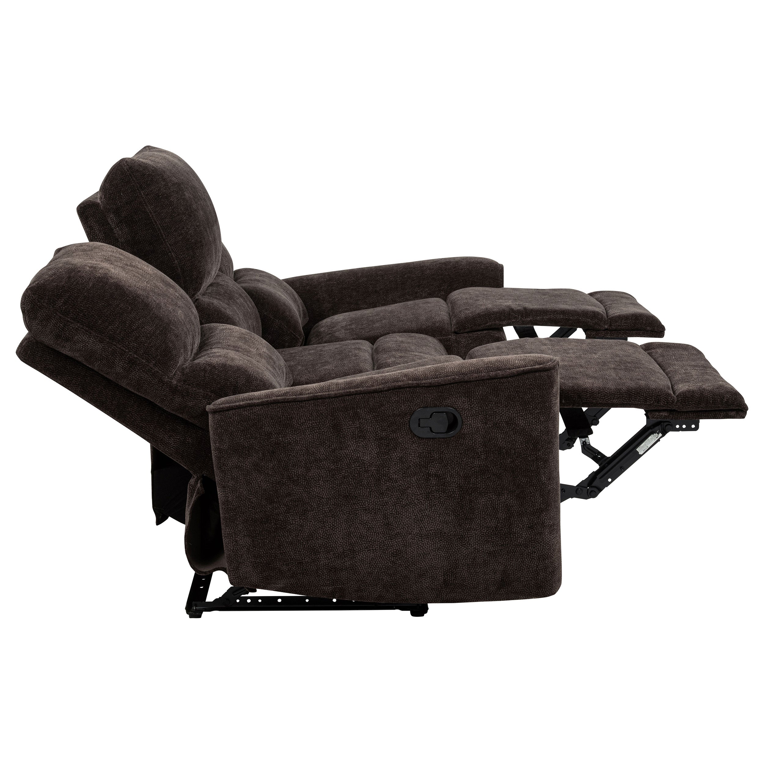 Navarro Chenille Upholstered Reclining Sofa Dark Brown-