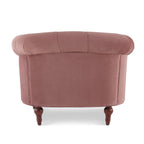 La Rosa Victorian Tufted Upholstered Accent Chair, Ash Rose