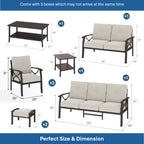 8-Piece Metal Patio Furniture Set, 9-Seat All-Weather Conversation Sofa