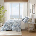 3-Piece King 100% Cotton Sateen Duvet Cover Set, Navy/Blue