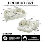 86-Inch Curved Convertible Sofa Recliner