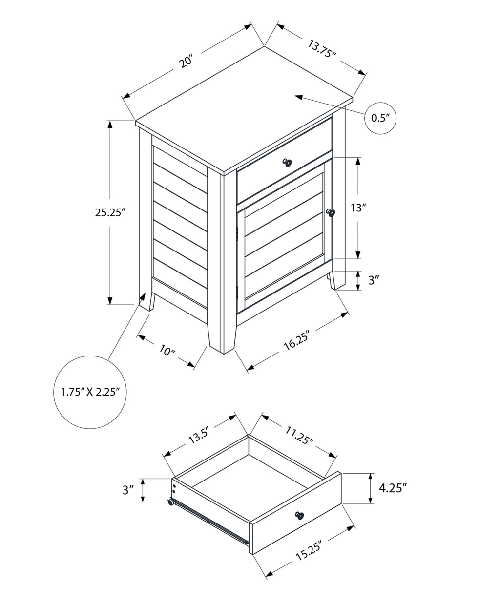 Accent Table with Storage Drawer