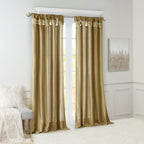 Twist Tab Lined Window Curtain Panel - Bronze