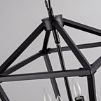Farmhouse Lantern Chandelier 4-Light, Industrial