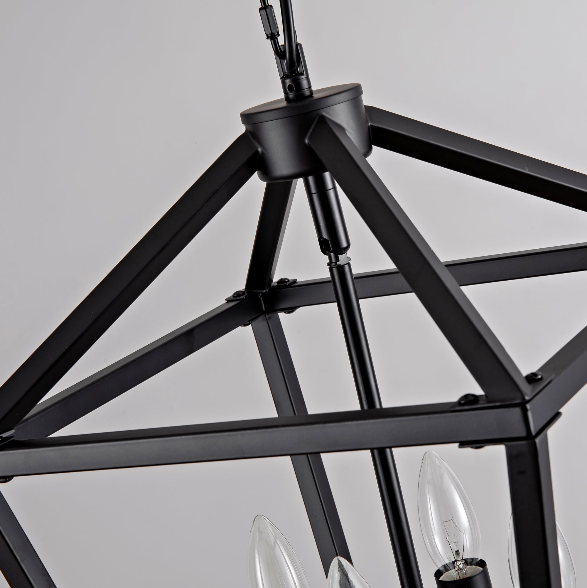 Farmhouse Lantern Chandelier 4-Light, Industrial