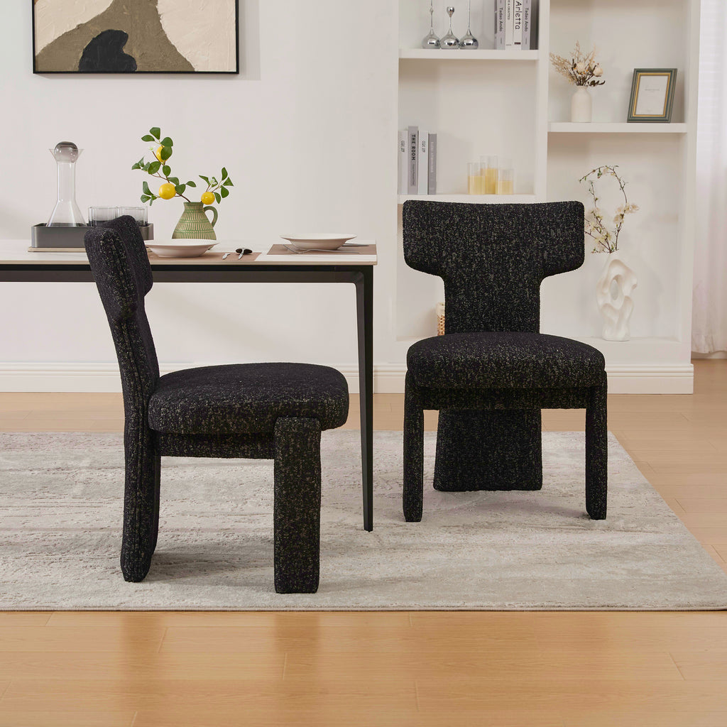 22.05" Wide Modern Upholstered Chenille Dining Chair Set of 2