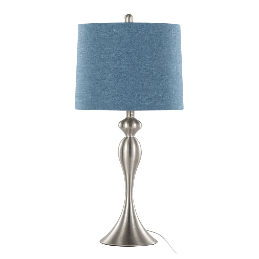 27" Contemporary Metal Table Lamp in Brushed Nickel