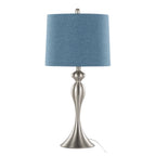 27" Contemporary Metal Table Lamp in Brushed Nickel