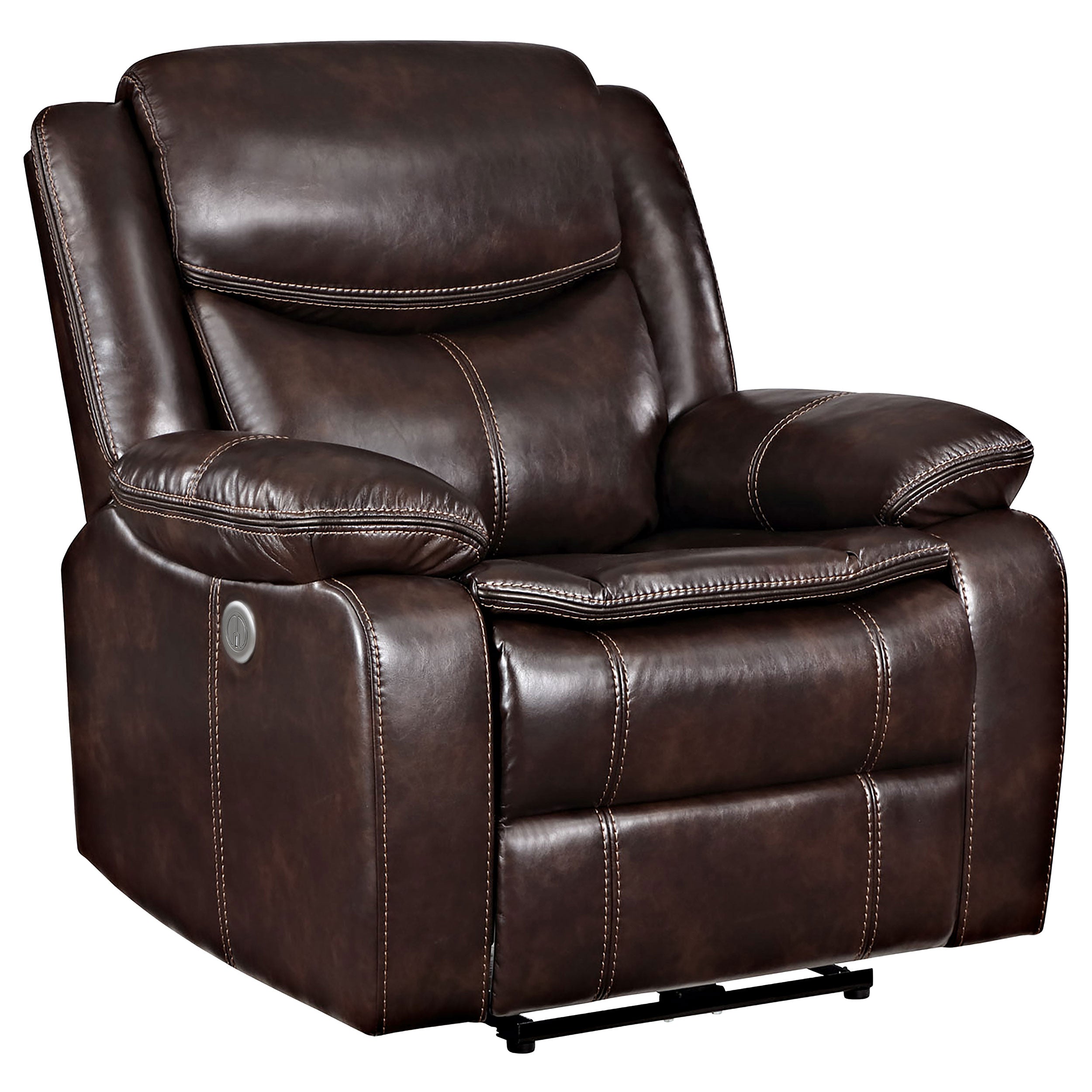 Sycamore Upholstered Power Recliner Chair Dark Brown-