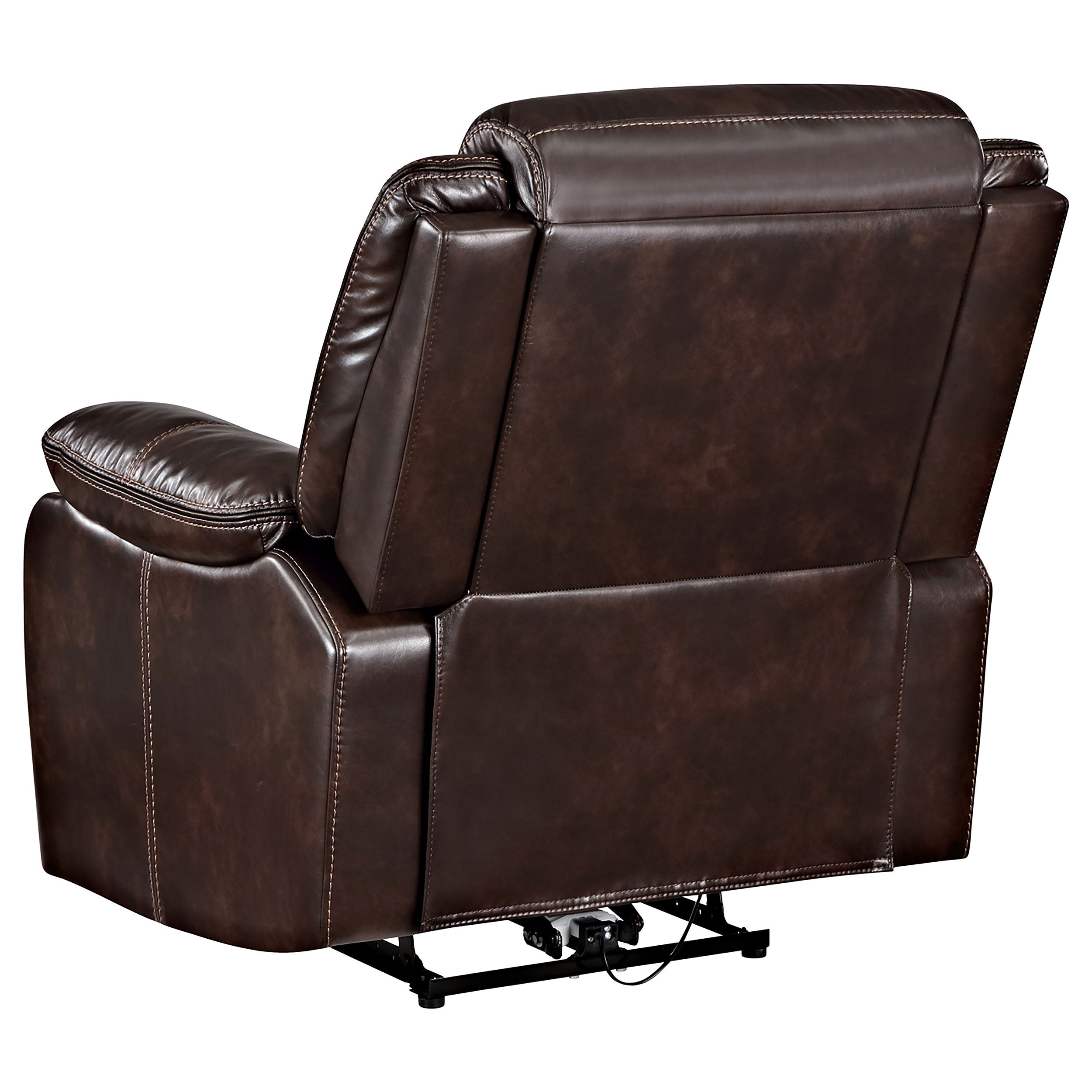 Sycamore Upholstered Power Recliner Chair Dark Brown-