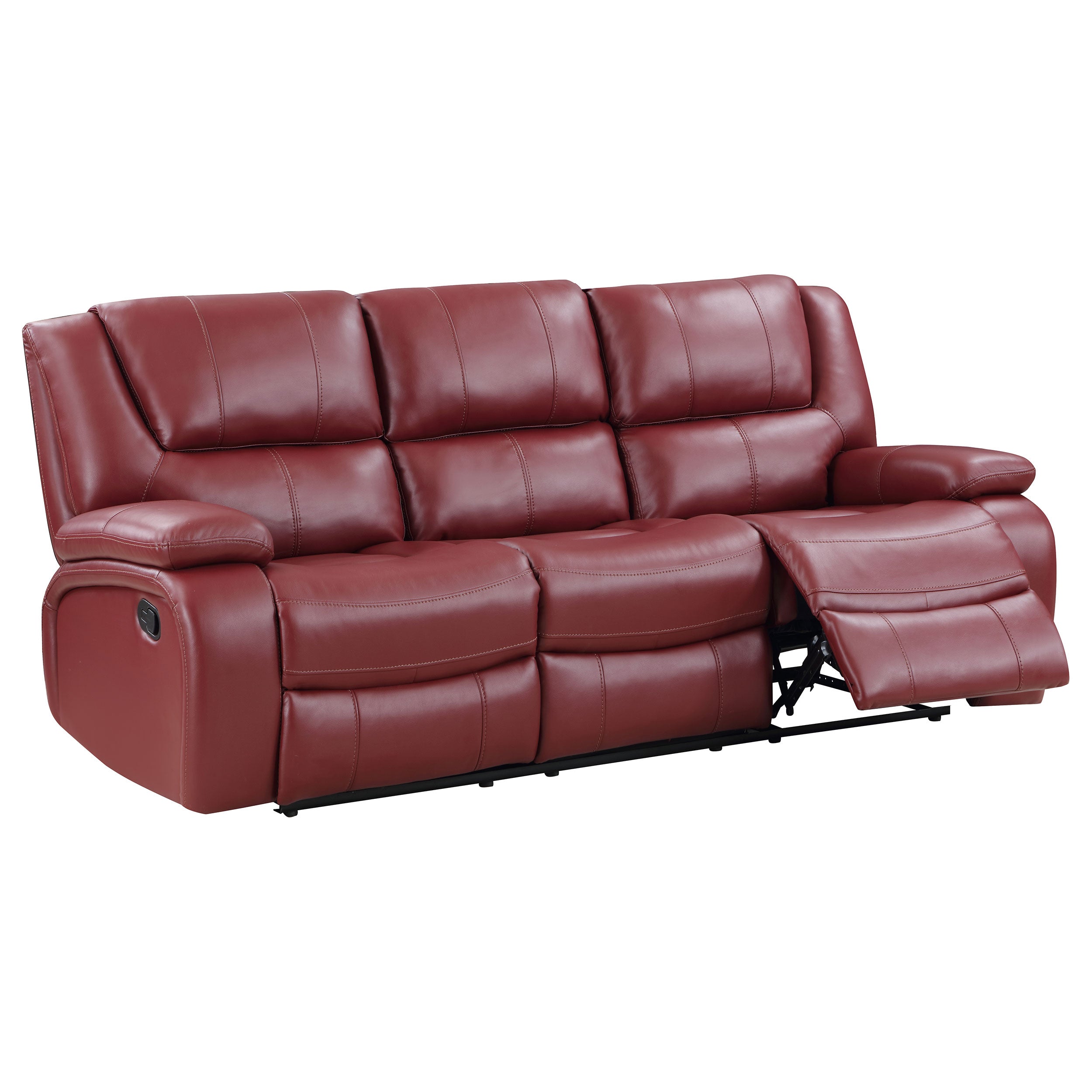 Camila Upholstered Motion Reclining Sofa Red-
