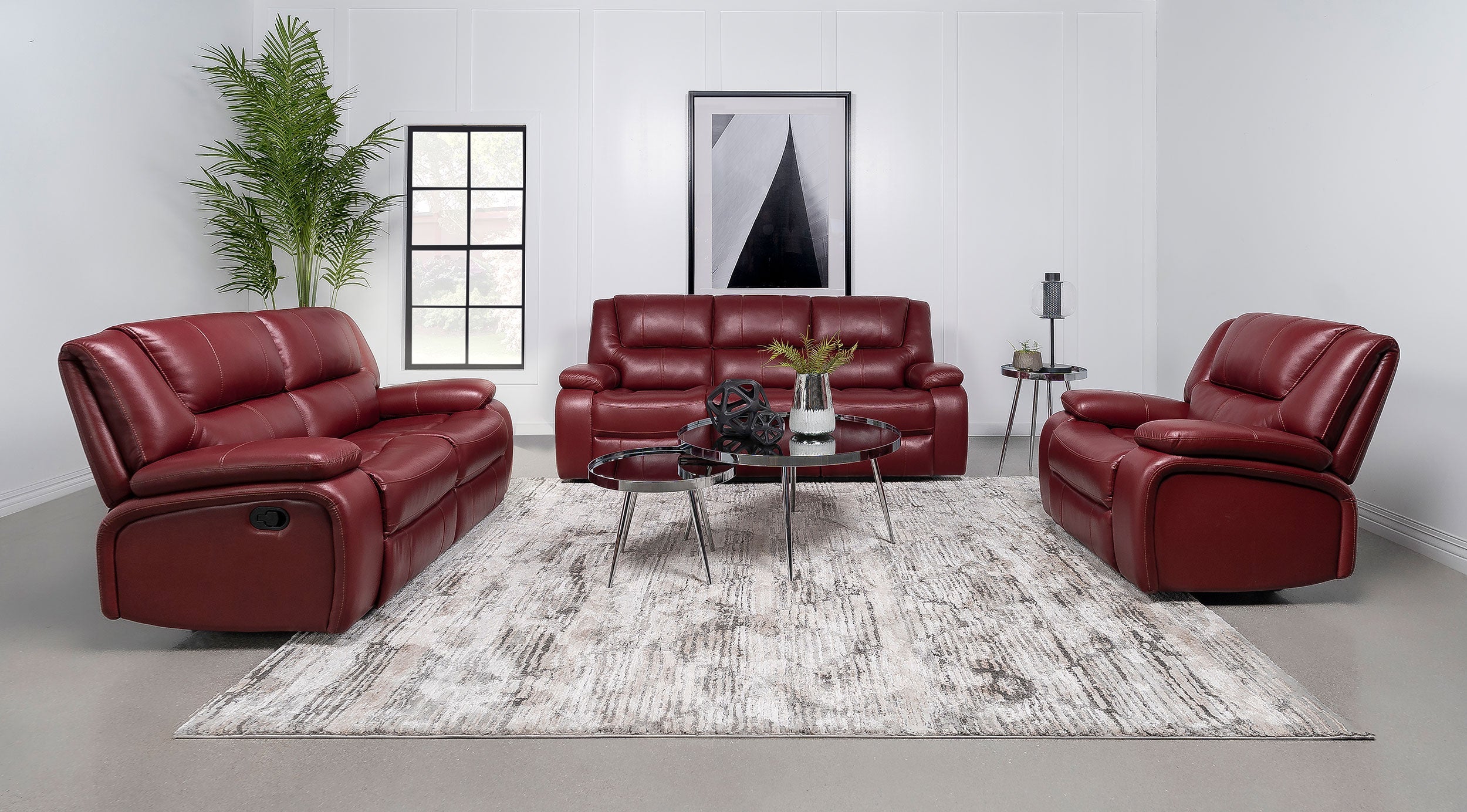 Camila Upholstered Motion Reclining Loveseat Red-