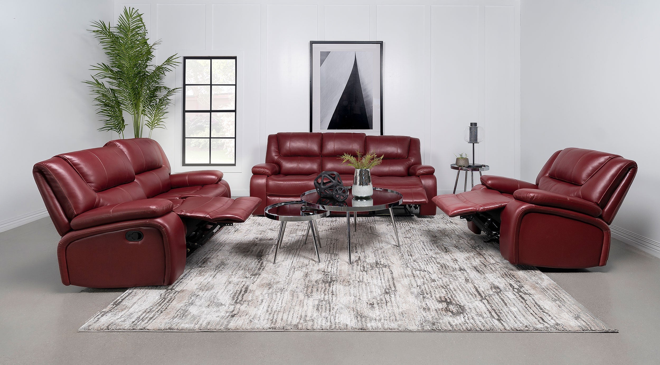 Camila Upholstered Glider Recliner Chair Red-