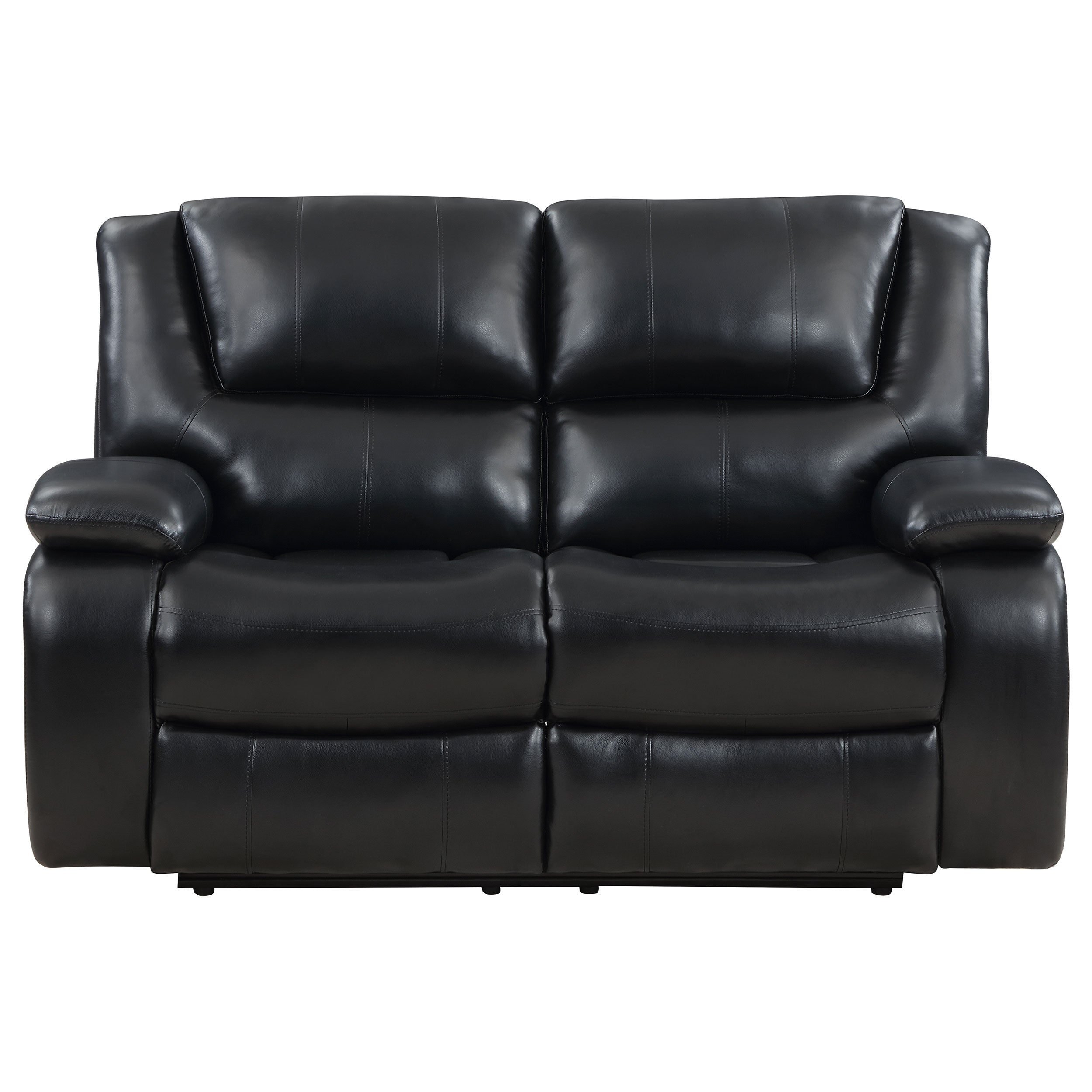 Camila Upholstered Motion Reclining Loveseat Black-