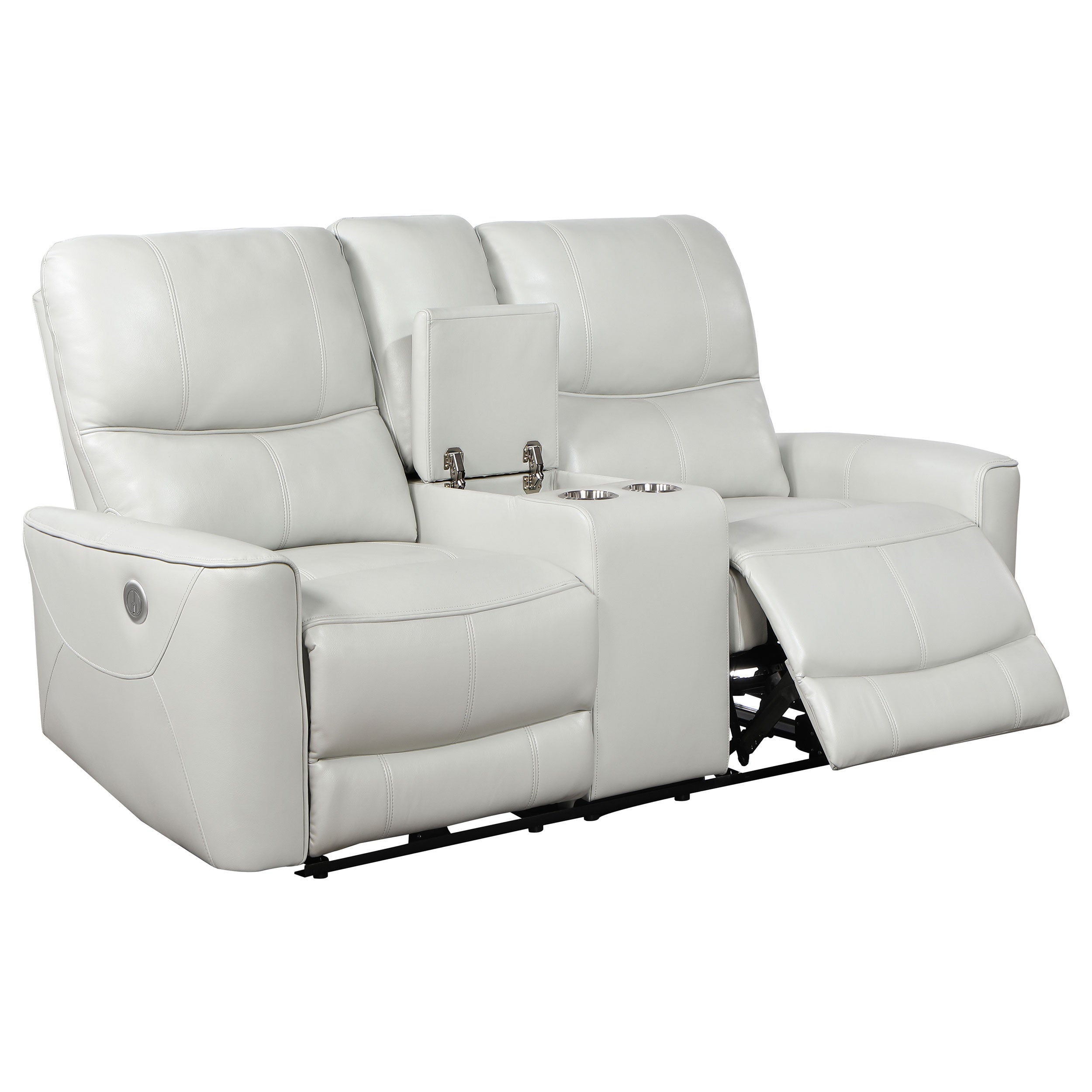 Greenfield Upholstered Power Reclining Loveseat Dove Grey-