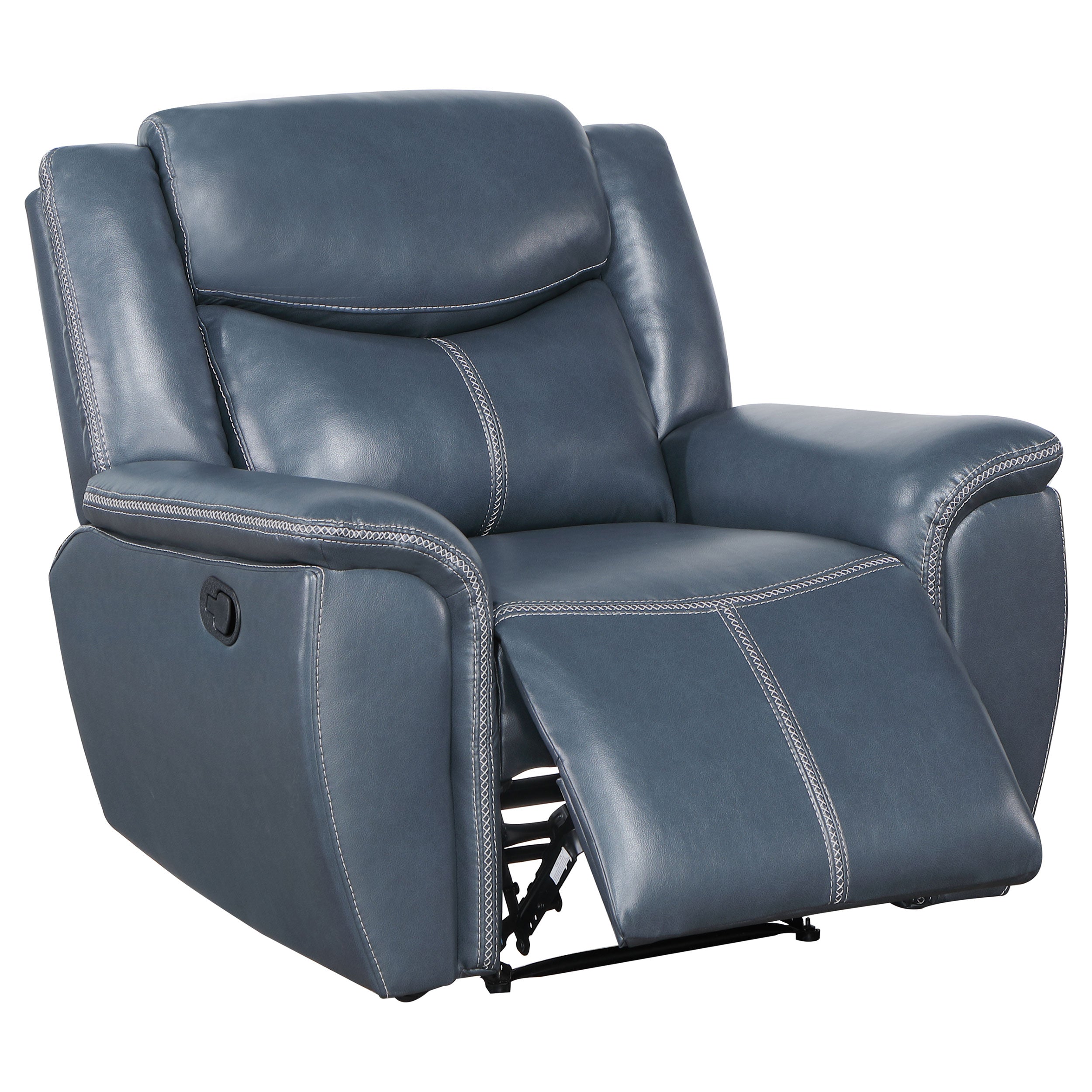 Sloane Upholstered Padded Arm Recliner Chair Blue-