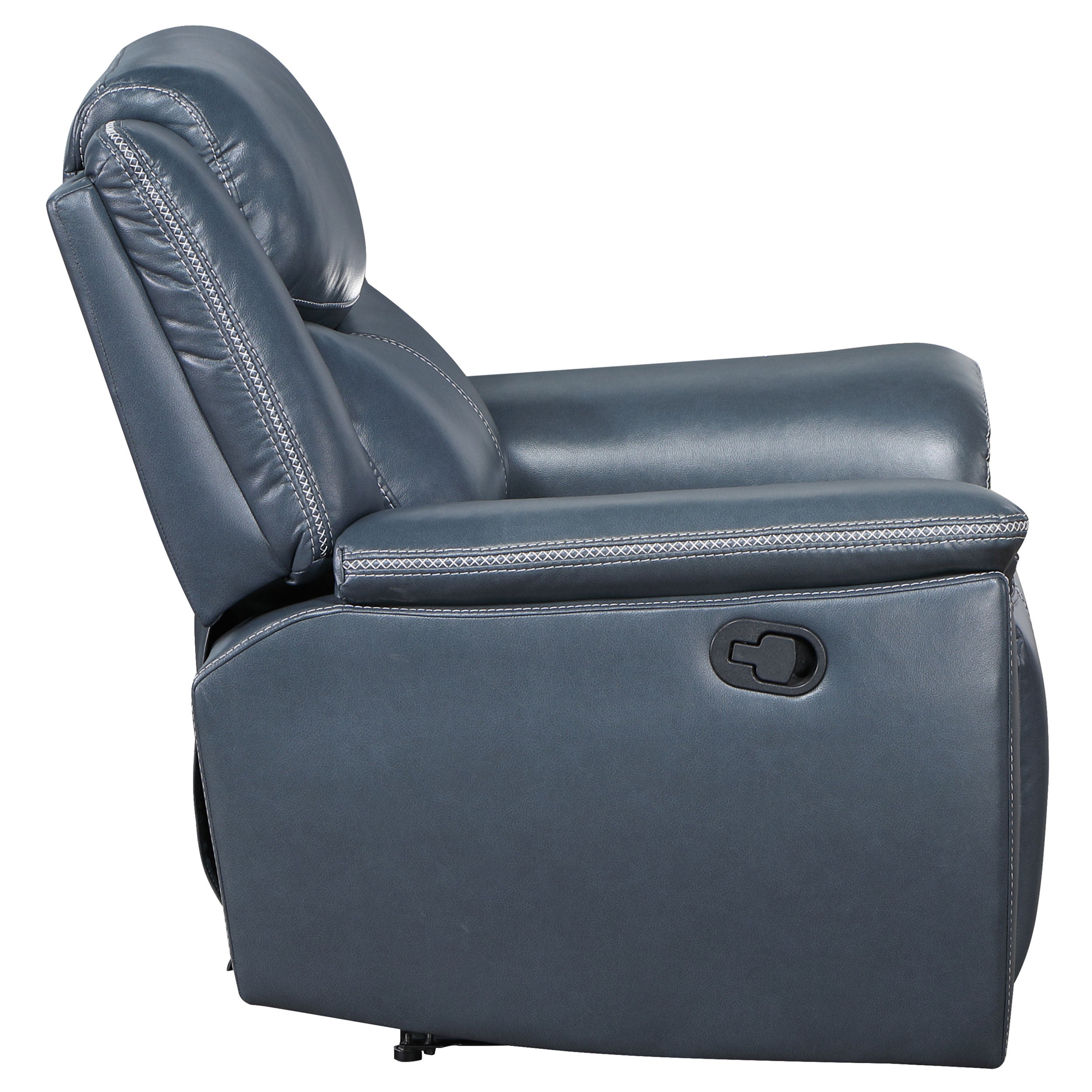 Sloane Upholstered Padded Arm Recliner Chair Blue-