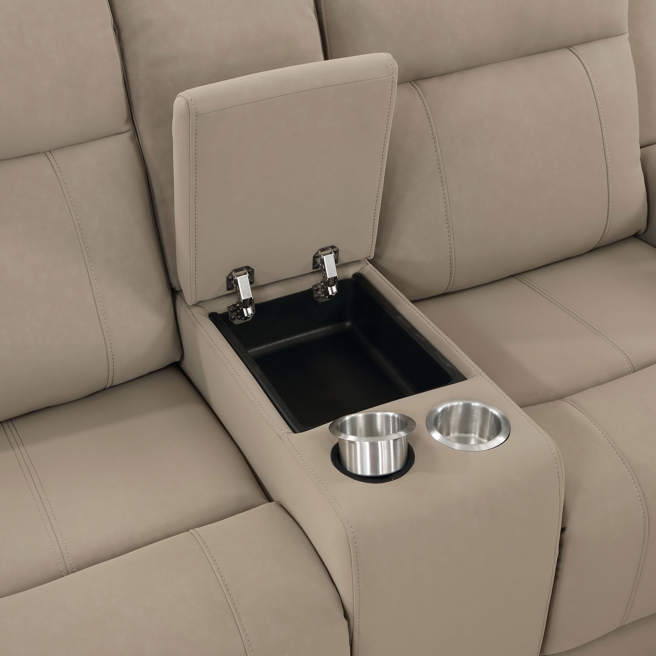 Brentwood Upholstered Motion Reclining Loveseat Taupe-