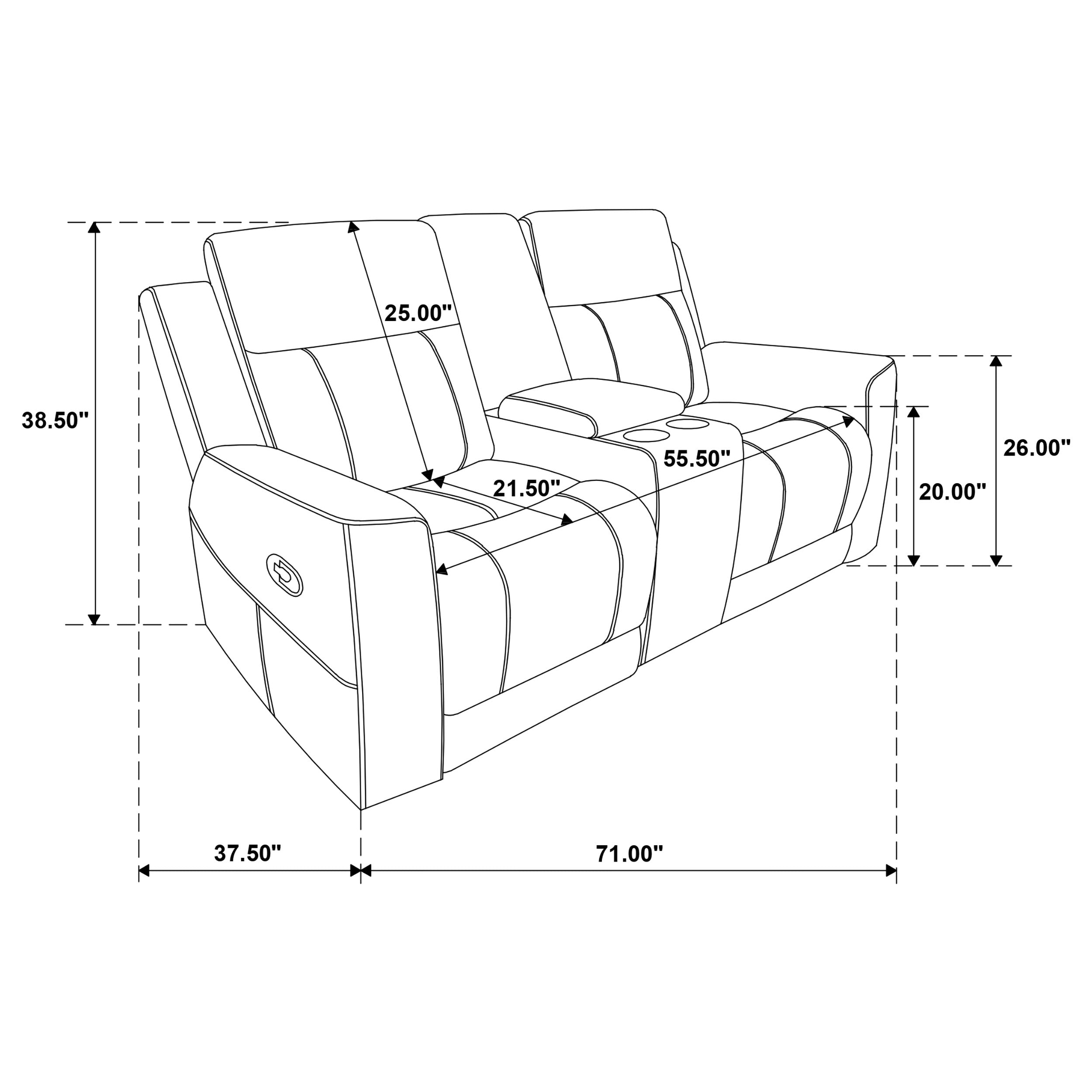 Brentwood Upholstered Motion Reclining Loveseat Taupe-