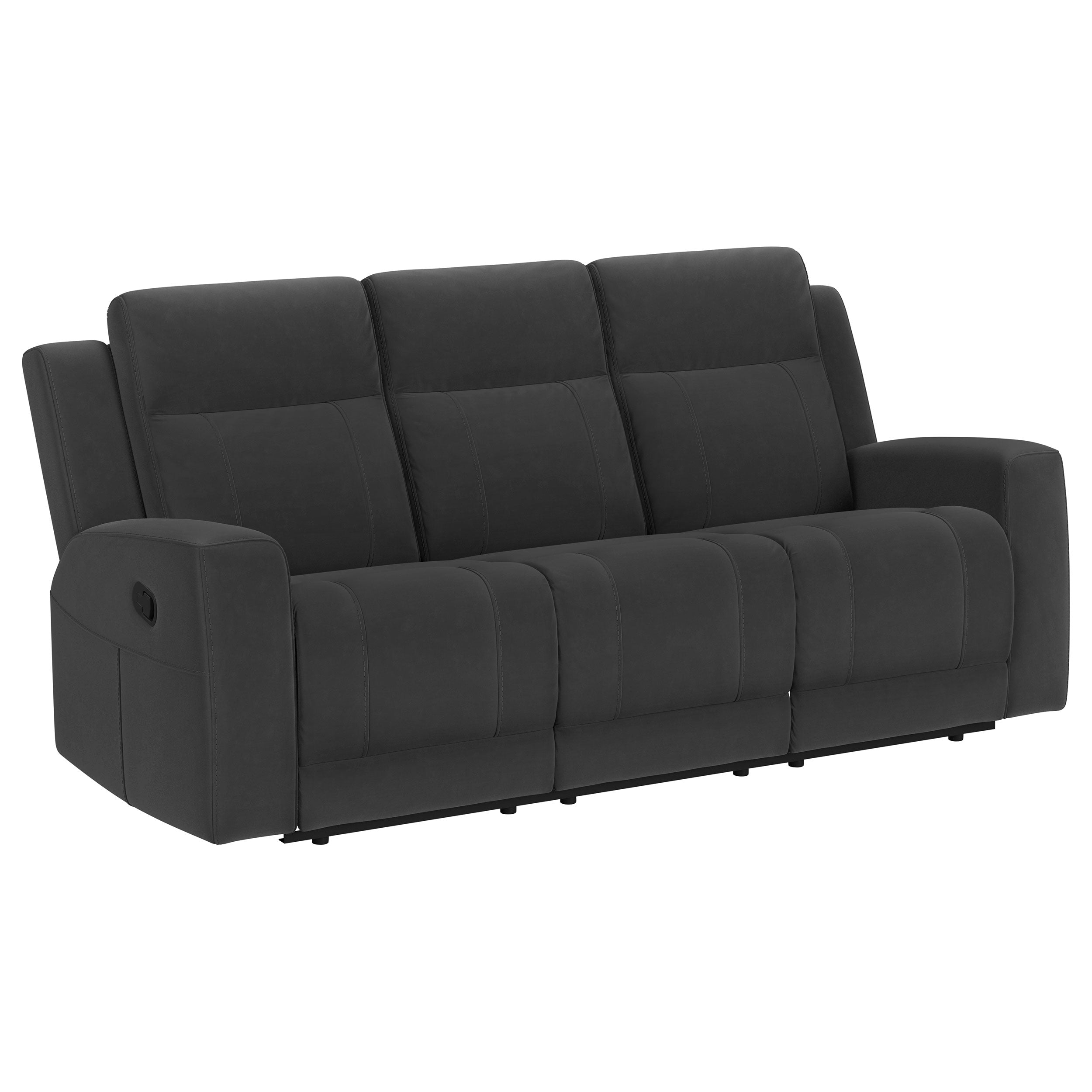 Brentwood Upholstered Motion Reclining Sofa Dark Charcoal-