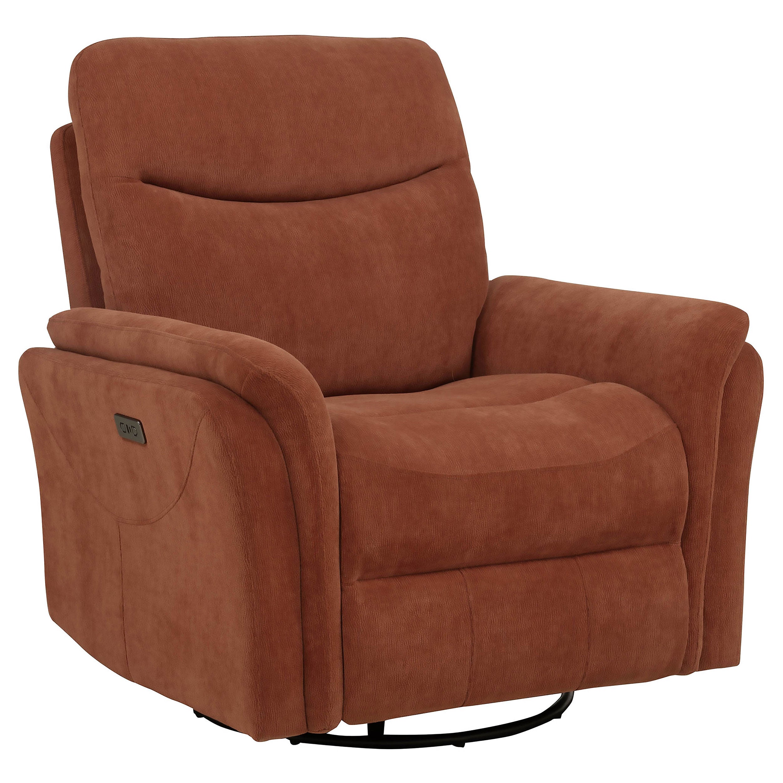 Adler Upholstered Power Swivel Glider Recliner Rust-