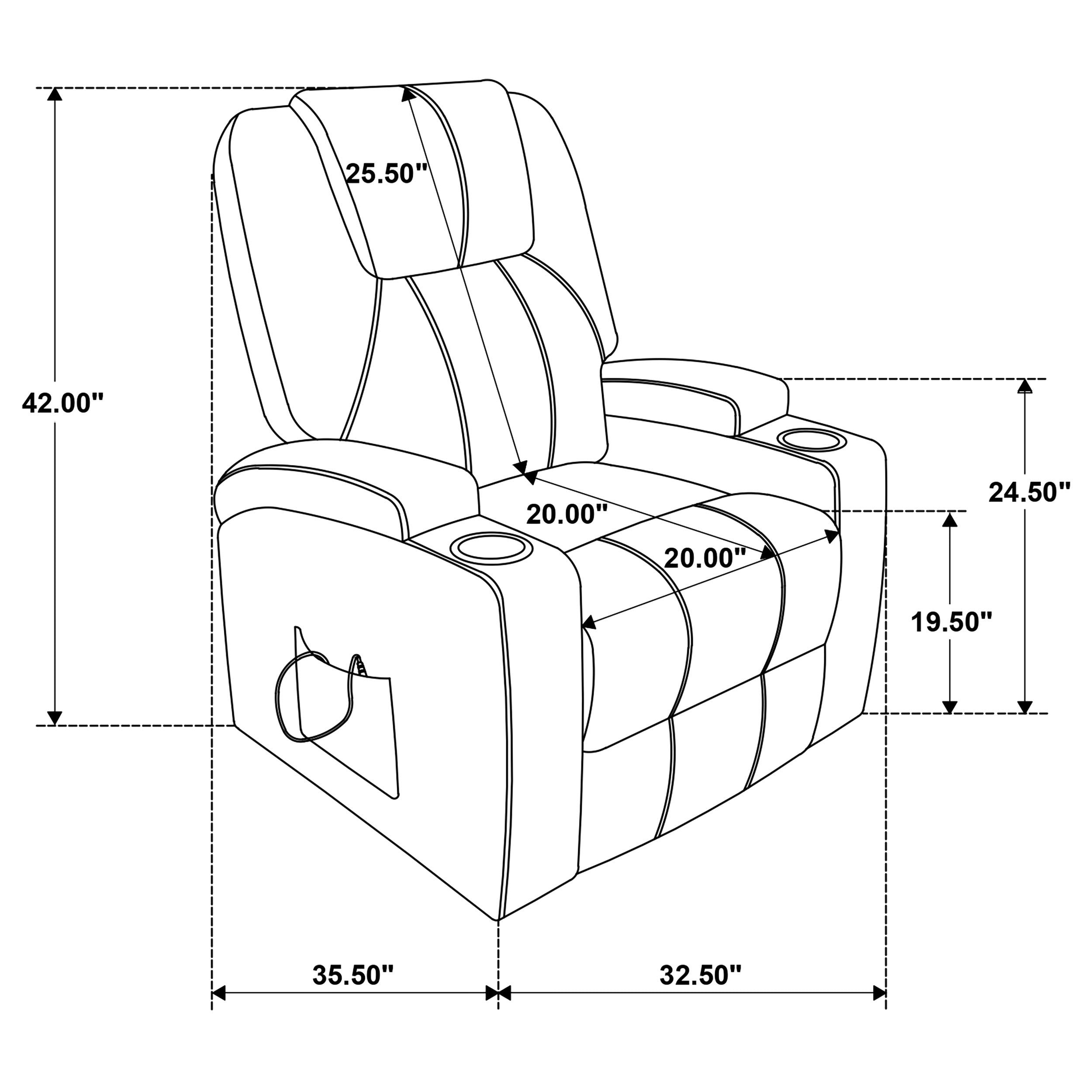 Louie Chenille Upholstered Power Lift Massage Chair Grey-