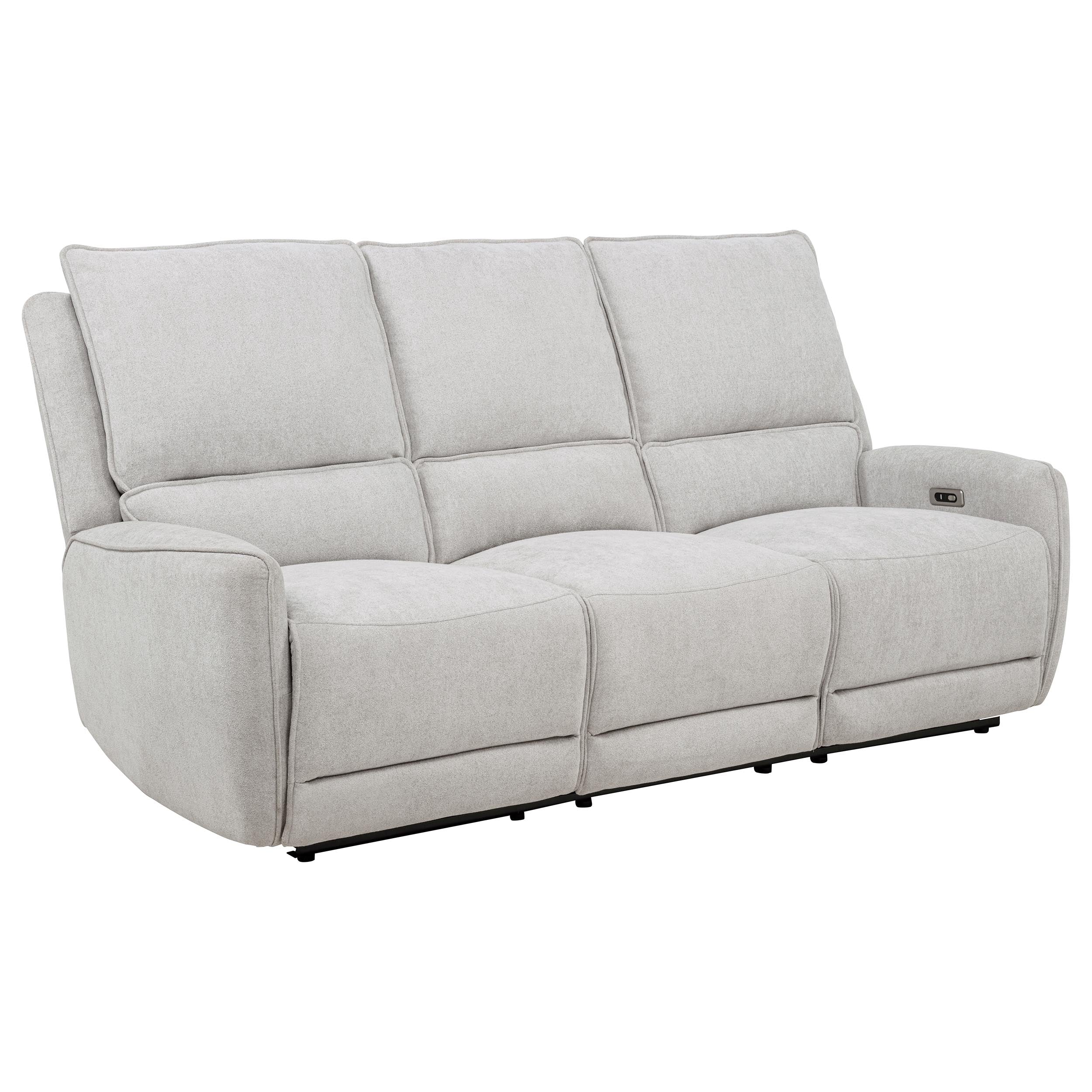 Sylmar Chenille Upholstered Power Reclining Sofa Dove Grey-