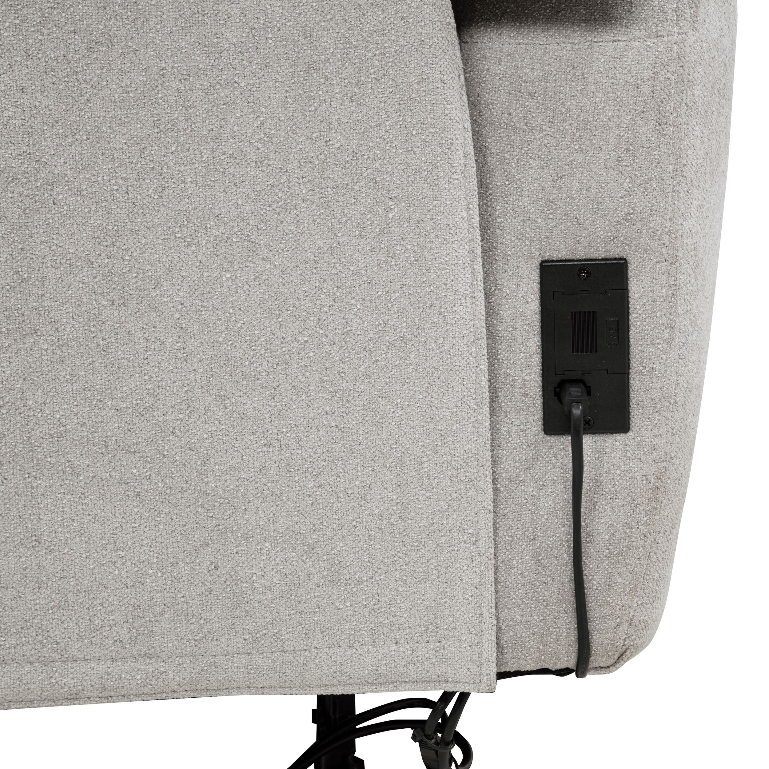 Sylmar Chenille Upholstered Power Reclining Sofa Dove Grey-