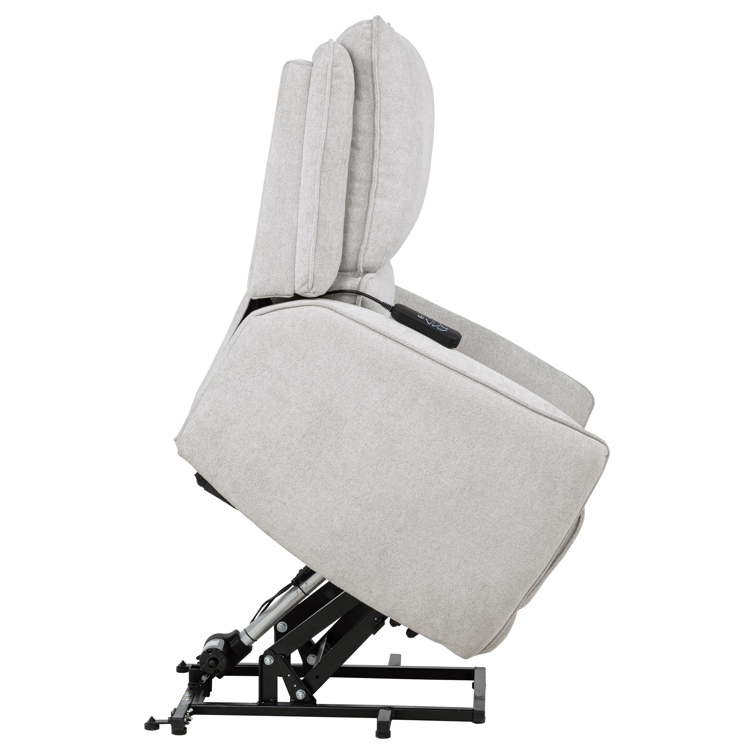 Sylmar Chenille Upholstered Dual Power Lift Recliner Dove Grey-