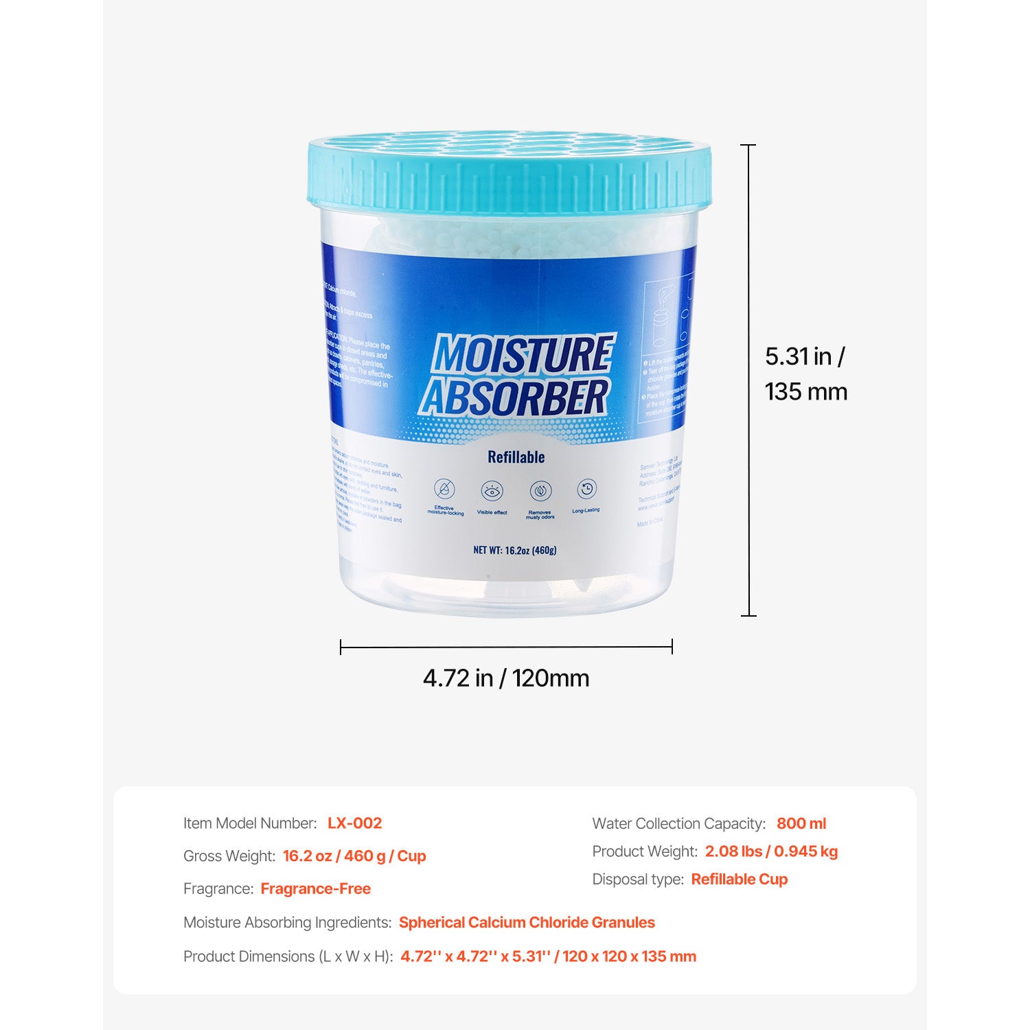 Moisture Absorber Bucket – 2 Pack with Reusable Outer Bucket