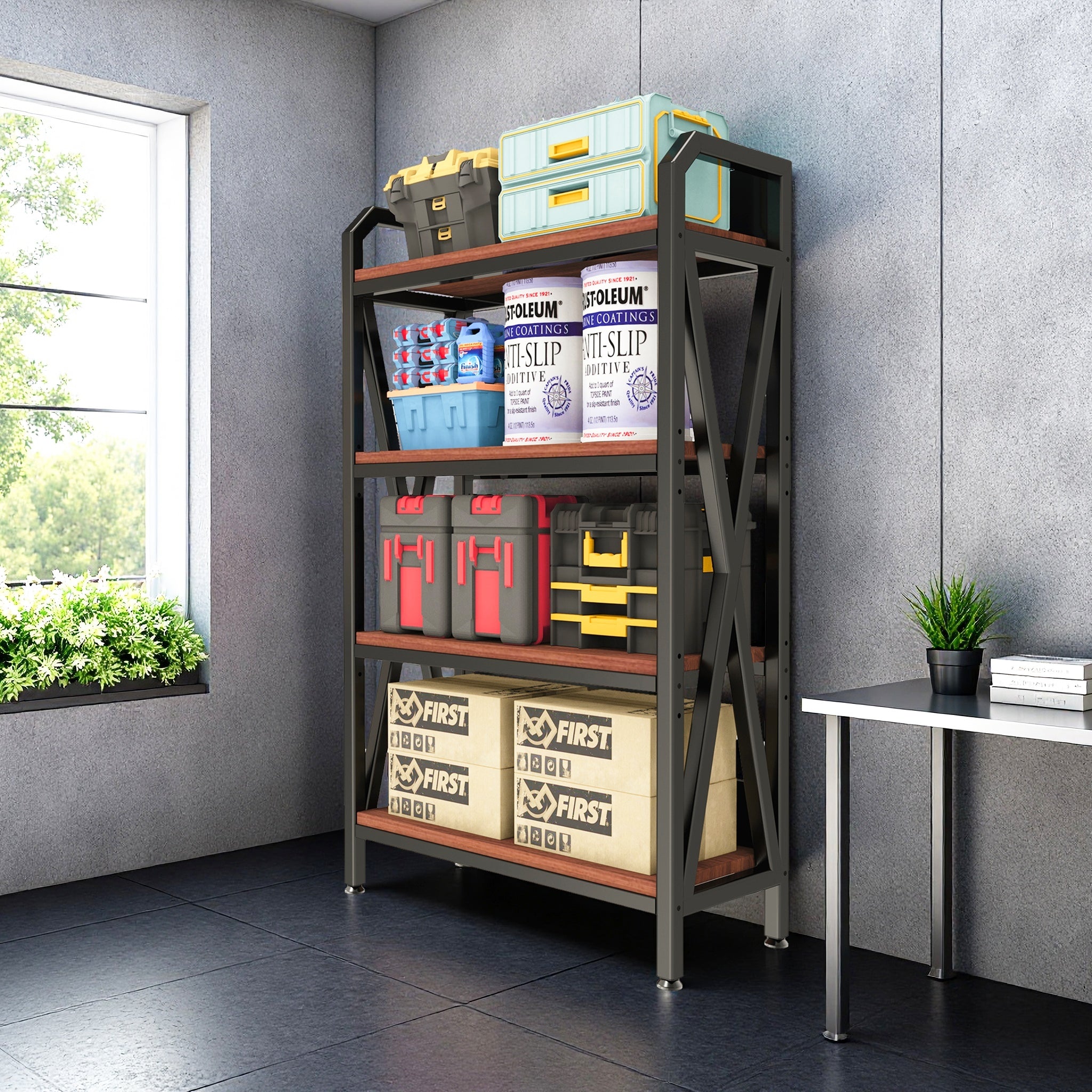 56.30'' Bakers Rack 4-Level Storage Shelves