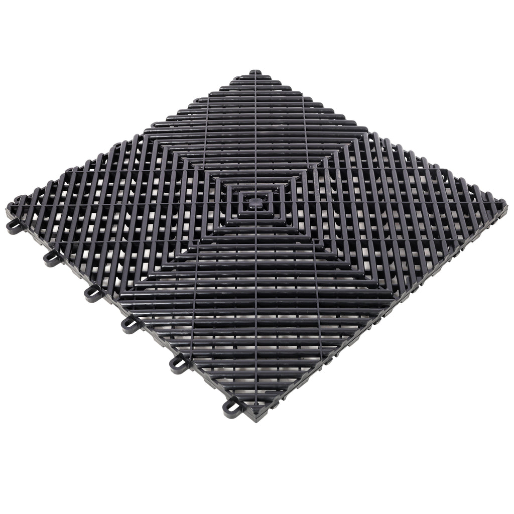25pcs Plastic Garage Floor Mats - 15.6"x15.6"
