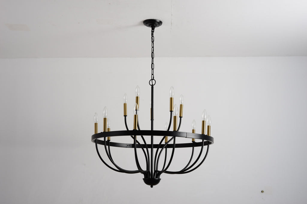 18-Light Chandelier Industrial Iron Candle Chandelier