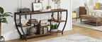 70.9” Industrial Console Sofa Table with 7-Tier Storage Shelves