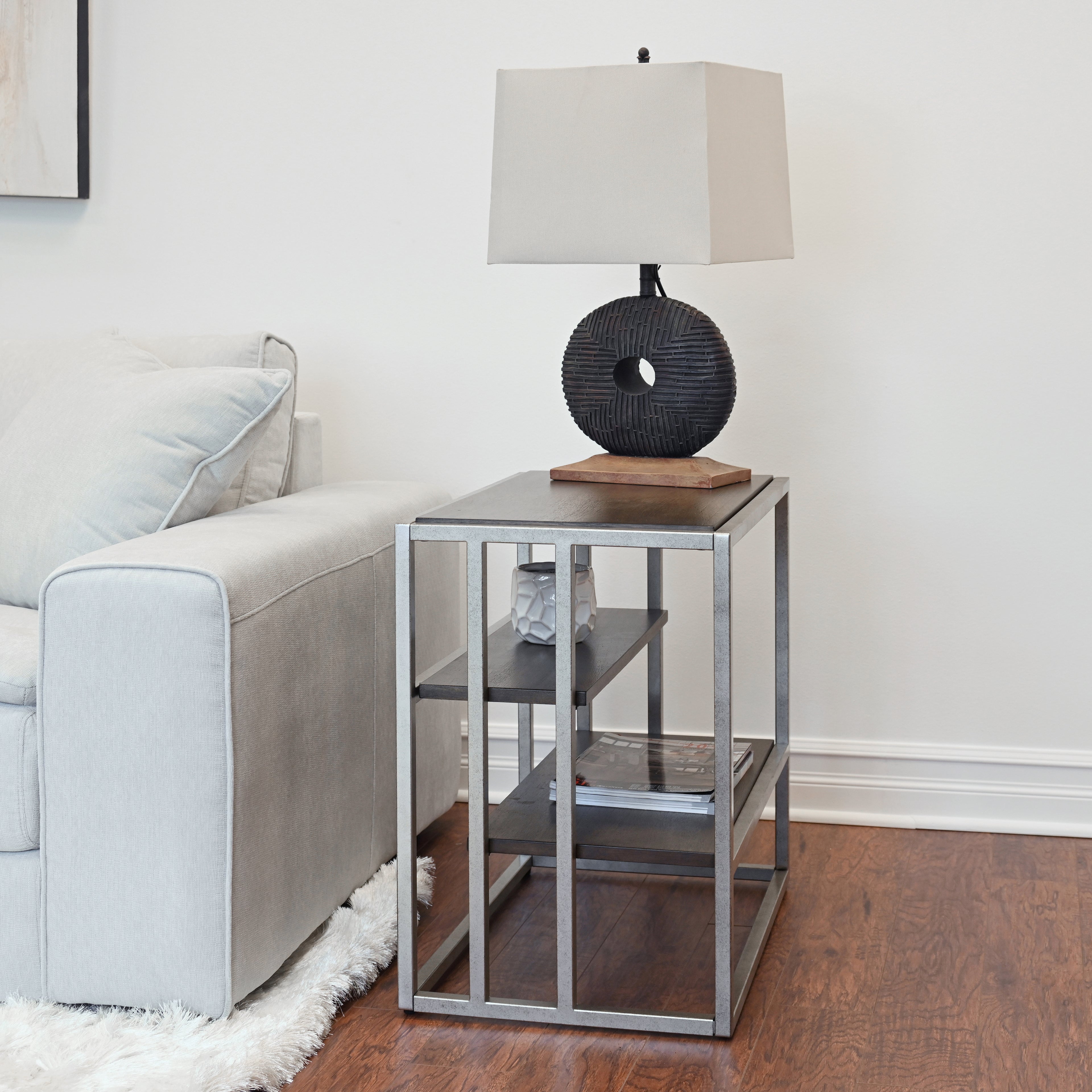 Padena 3-Piece Metal Frame Wood Living Room Coffee Table Set
