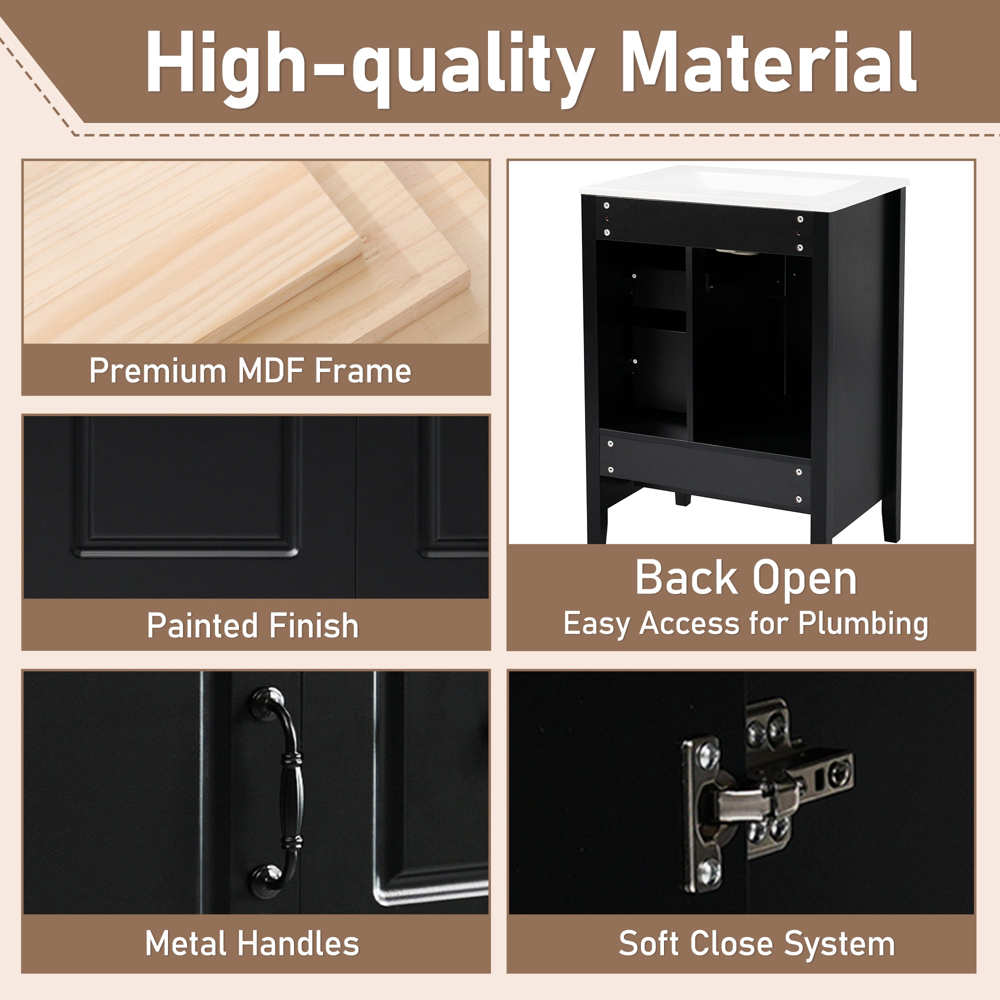 24 Inch Bathroom Vanity with Sink
