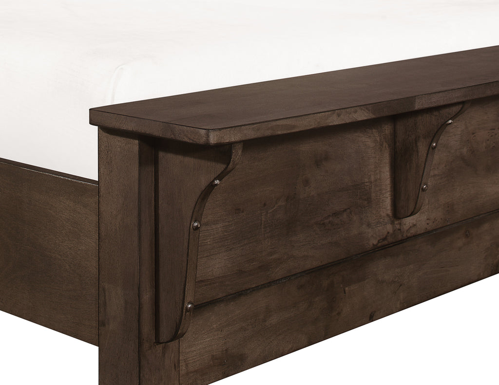 Brown Queen Sleigh Bed