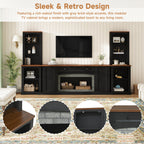 3-Piece TV Stand Set with Curved Side Cabinets