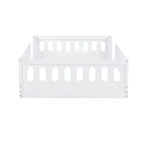 Wood Twin Size Platform Bed with Guardrail