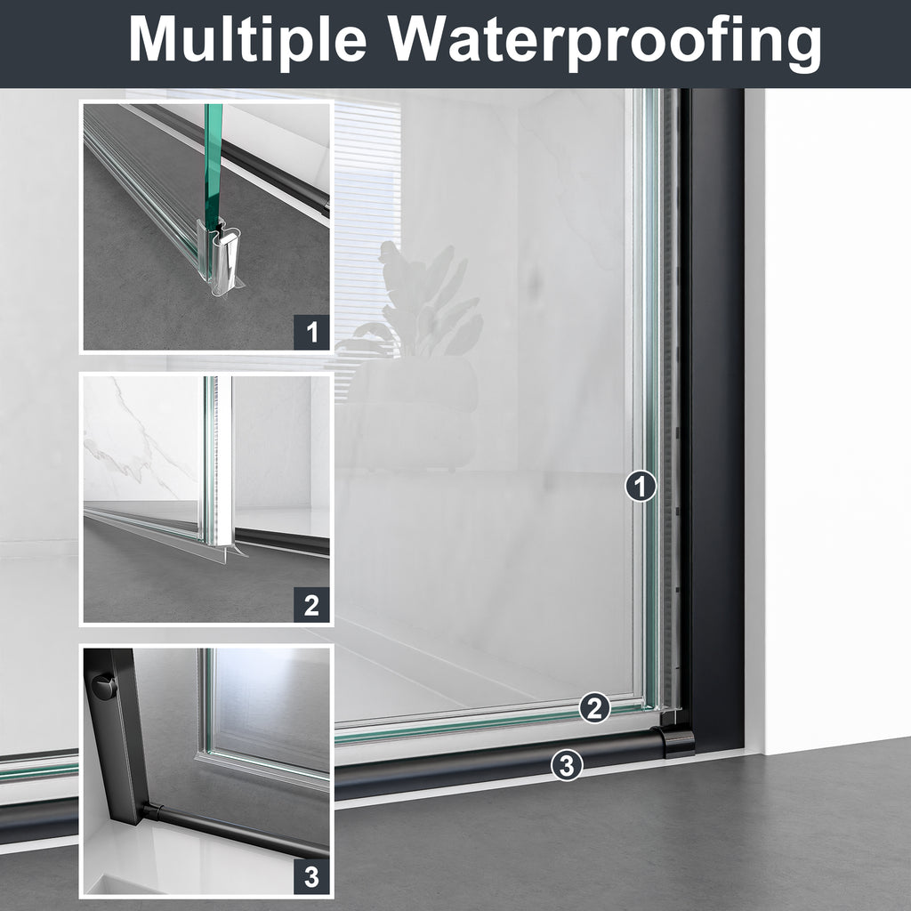 32"W x 72"H Frameless Circular Pivot Shower Door in Matte
