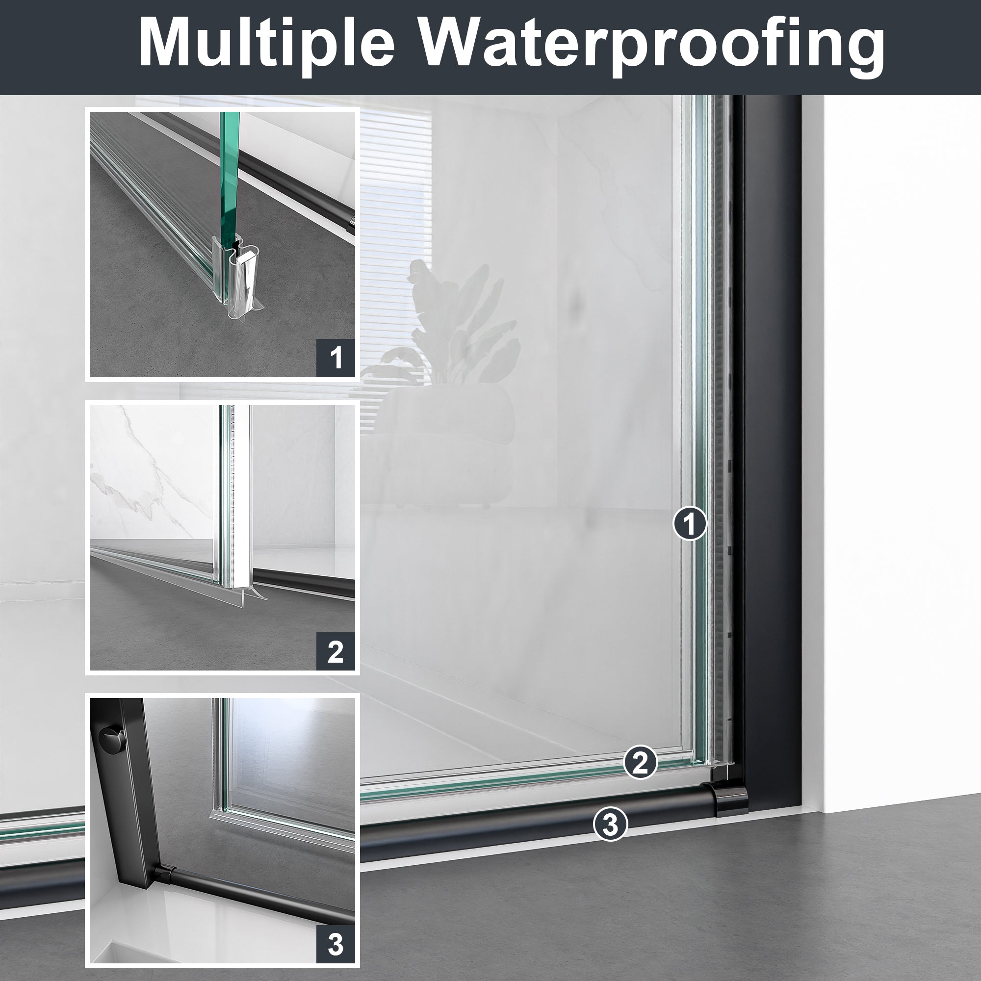 32"W x 72"H Frameless Circular Pivot Shower Door in Matte